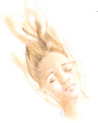 Continúa el anterior movimiento hacia arriba. Desliza los dedos y las palmas de la mano por los lados de la cara y sobre el cuero cabelludo. junta los dedos y llega a la parte superior de la cabeza a través de los cabellos. Continúa el anterior movimiento hacia arriba. Desliza los dedos y las palmas de la mano por los lados de la cara y sobre el cuero cabelludo. junta los dedos y llega a la parte superior de la cabeza a través de los cabellos.