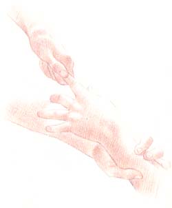 Sujeta la muñeca con una mano como en el ejercicio anterior y con la otra ves cogiendo los dedos de su mano. Estíralos y hazlos girar, mientras los recorres hasta soltar las yemas. Hazlo con cada uno de sus dedos desde los nudillos hasta las yemas. Sujeta la muñeca con una mano como en el ejercicio anterior y con la otra ves cogiendo los dedos de su mano. Estíralos y hazlos girar, mientras los recorres hasta soltar las yemas. Hazlo con cada uno de sus dedos desde los nudillos hasta las yemas.