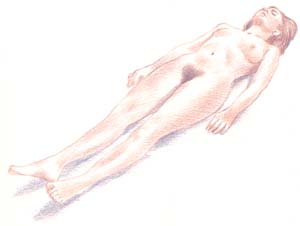 Mujer tumbada cuerpo arriba Mujer tumbada cuerpo arriba